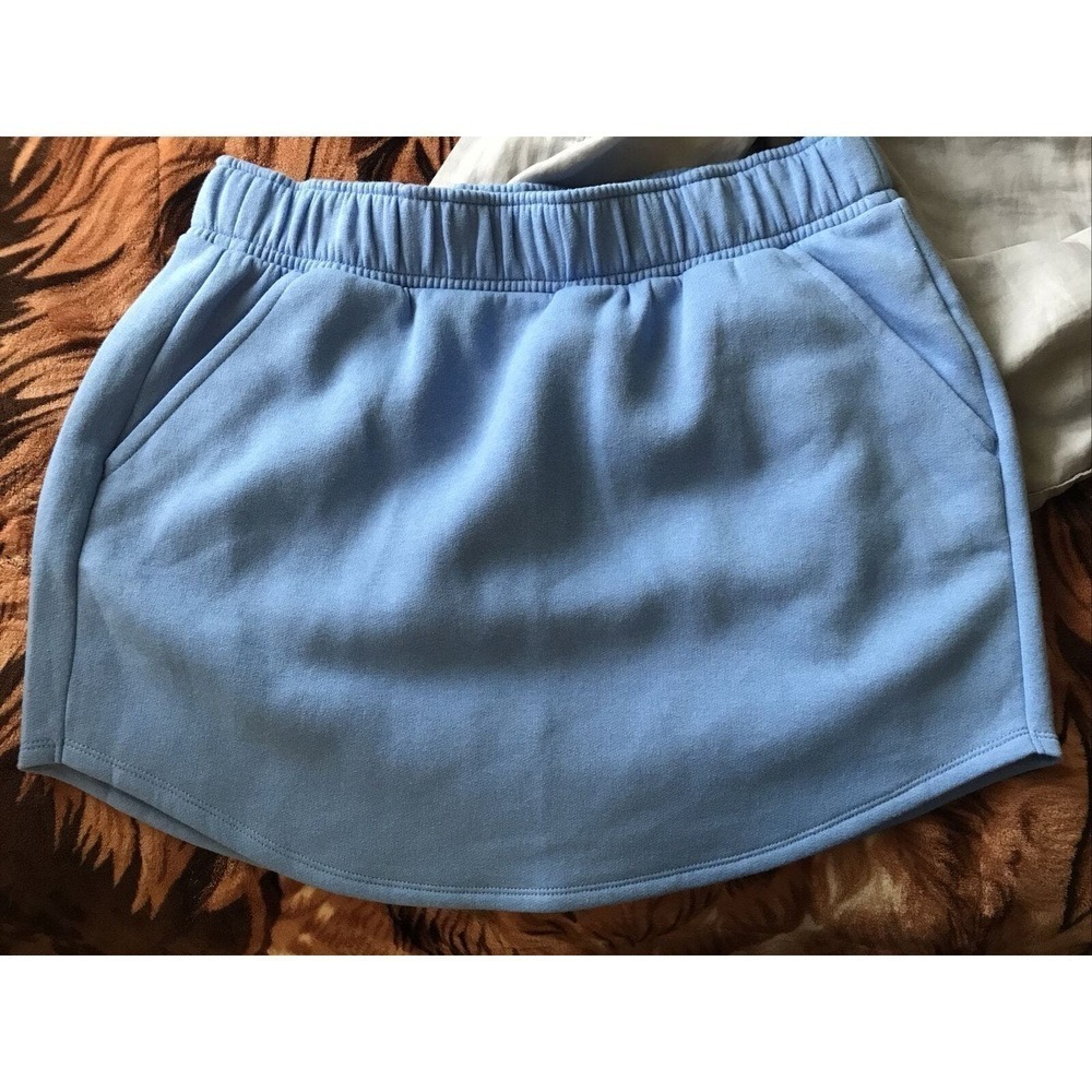 Wild Fable Short Skirt SzL Fleecy Wide Elastic Waist Curved Hem Pocket NWT Cute
